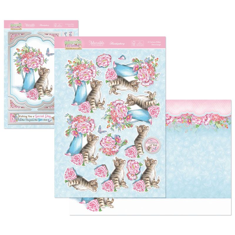 (image for) Die Cut Decoupage Set - Springtime Wishes, A Curious Kitten