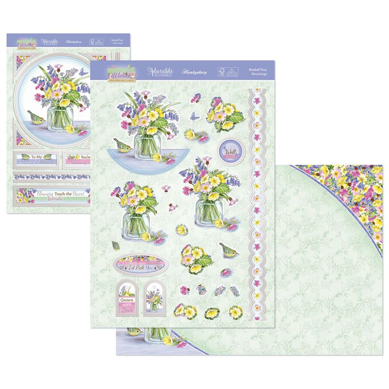 Die Cut Decoupage Set - Springtime Wishes, Bluebell Posy