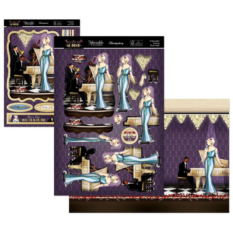 Die Cut Decoupage Set - Golden Age of Glamour, A Decadent Evening