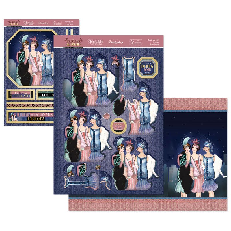 Die Cut Decoupage Set - Golden Age of Glamour, Celebrate with Friends
