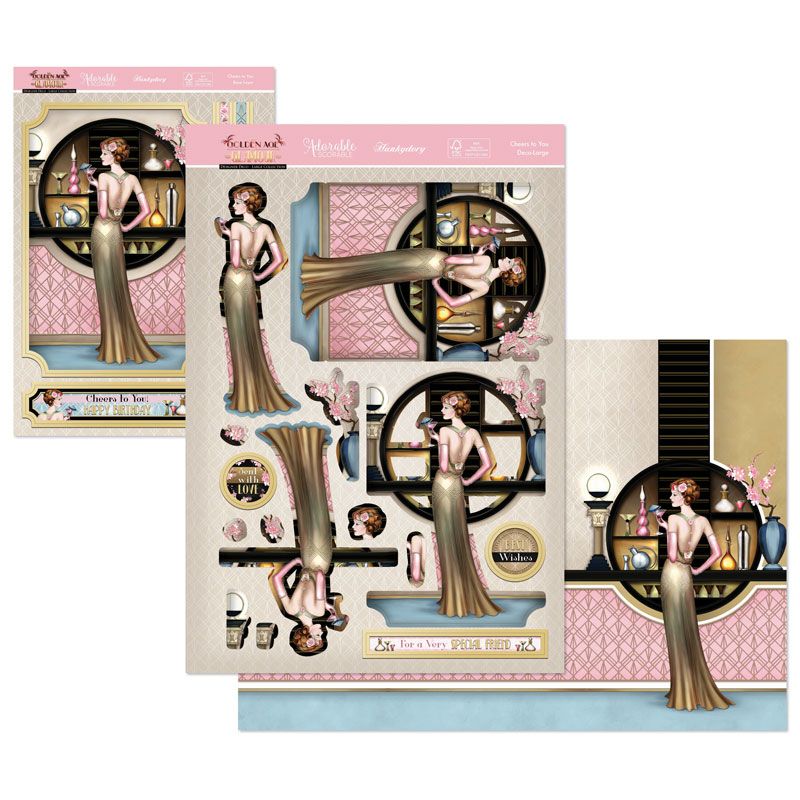 Die Cut Decoupage Set - Golden Age of Glamour, Cheers to You