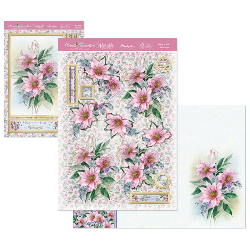 Die Cut Decoupage Set - Floral Favourites, Pretty In Pink