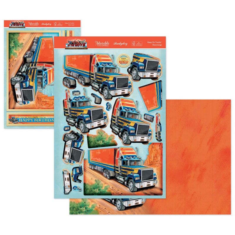 (image for) Die Cut Deco-Large Decoupage Set - On The Move, Keep On Truckin'