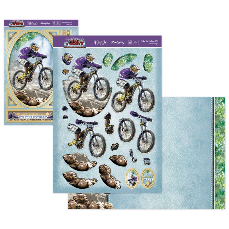 Die Cut Decoupage Set - On The Move, Take The Brakes Off!