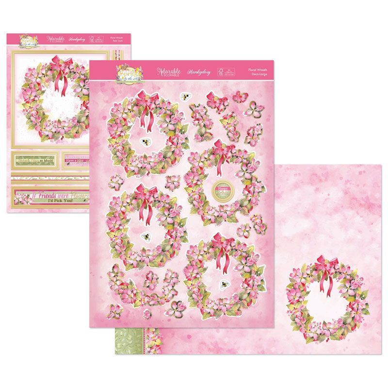 (image for) Die Cut Decoupage Set - Spring Is In The Air, Floral Wreath