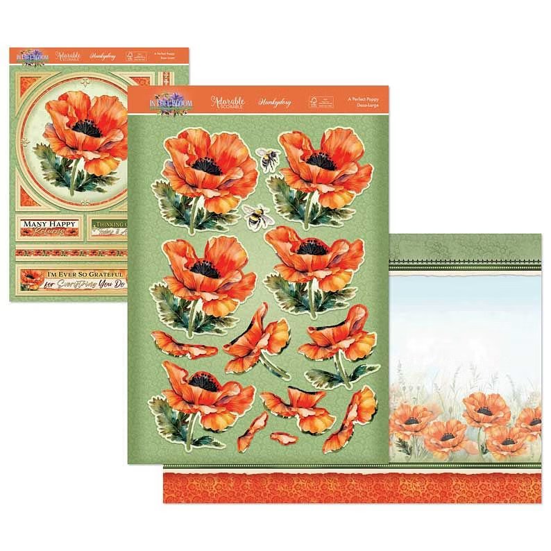 (image for) Die Cut Decoupage Set - In Full Bloom, A Perfect Poppy