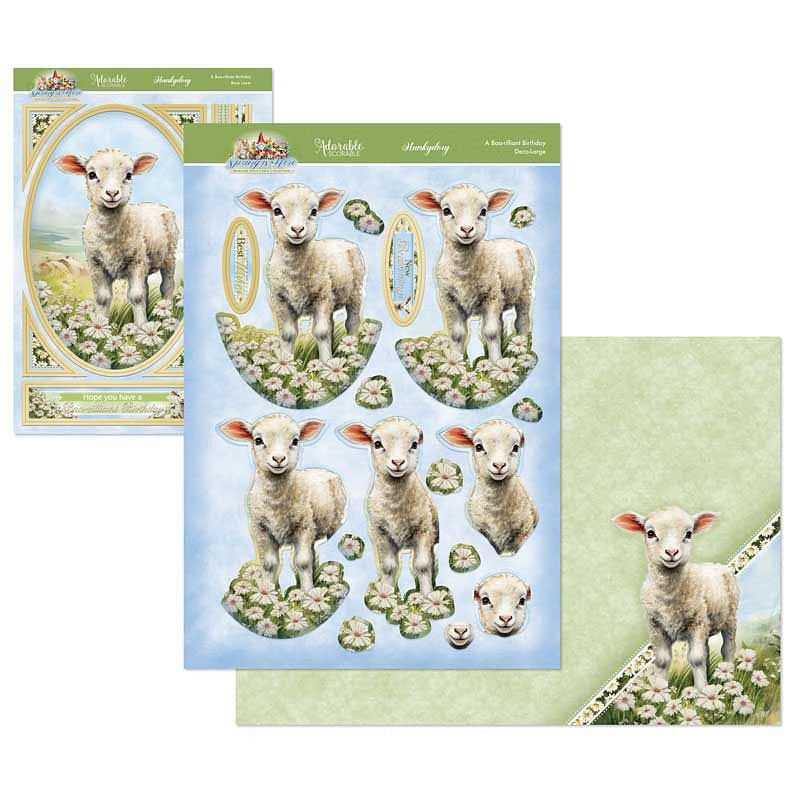 (image for) Die Cut Deco-Large Decoupage Set - Spring Is Here, A Baa-rilliant Birthday