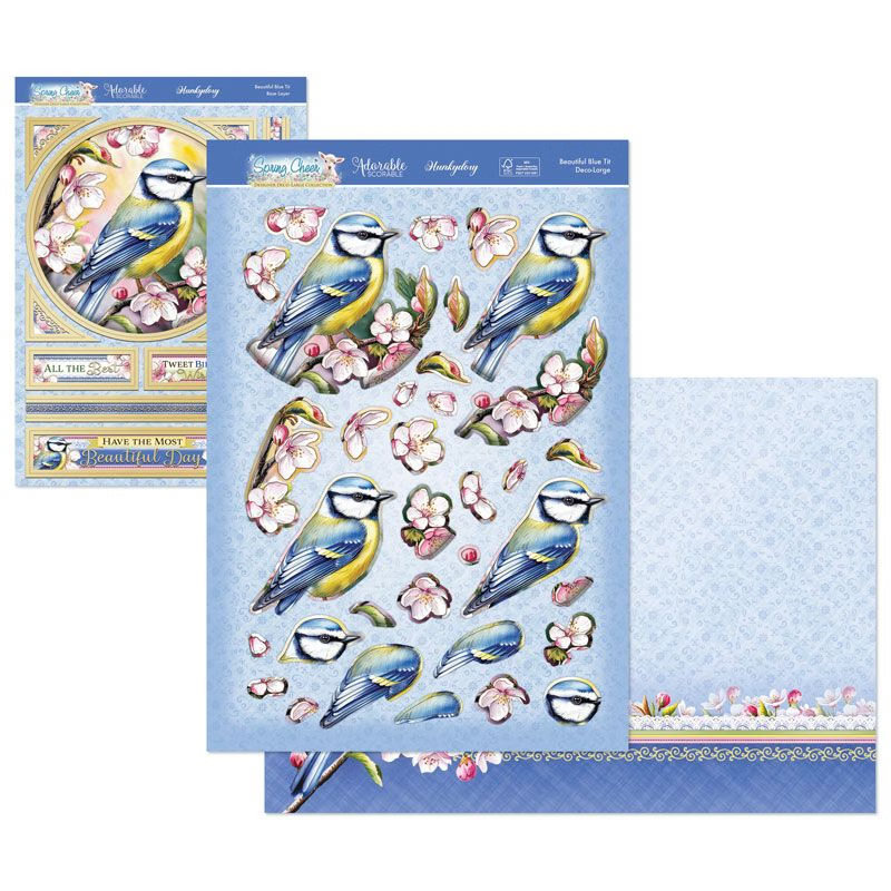 (image for) Die Cut Deco-Large Decoupage Set - Spring Cheer, Beautiful Blue Tit