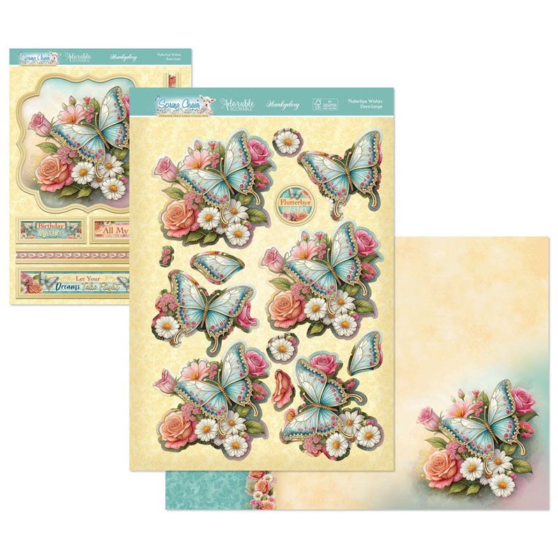 (image for) Die Cut Deco-Large Decoupage Set - Spring Cheer, Flutterbye Wishes