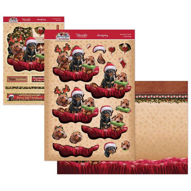(image for) Die Cut Deco-Large Decoupage Set - A Merry Little Christmas, Pawsitively Festive
