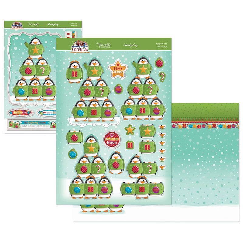 (image for) Die Cut Deco-Large Decoupage Set - A Merry Little Christmas, Penguin Tree