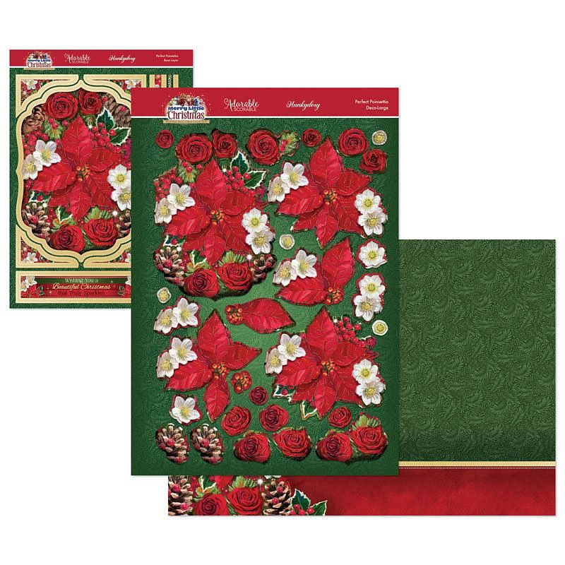 (image for) Die Cut Deco-Large Decoupage Set - A Merry Little Christmas, Perfect Poinsettia