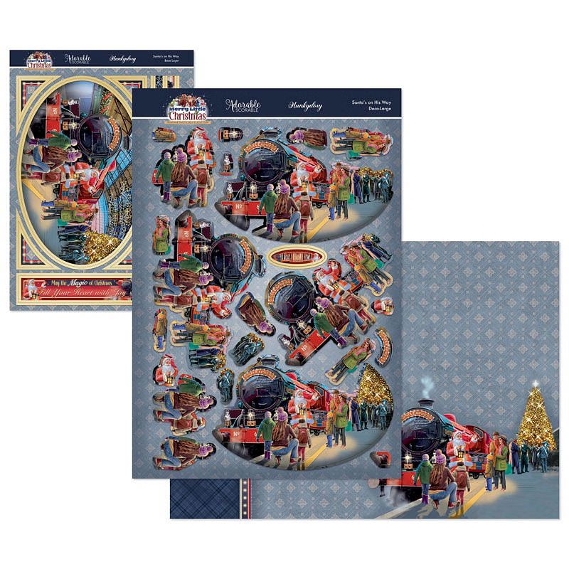 (image for) Die Cut Deco-Large Decoupage Set - A Merry Little Christmas, Santa's On His Way