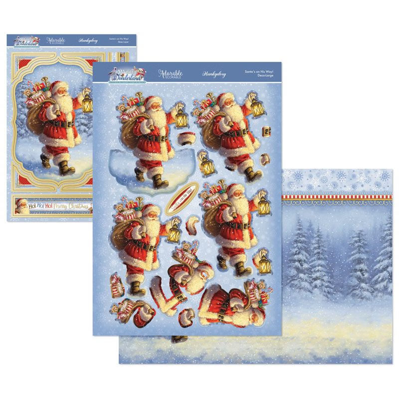 (image for) Die Cut Deco-Large Decoupage Set - A Winter Wonderland, Santa's on His Way!