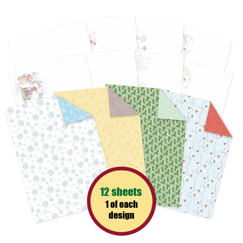 Christmas In Acorn Wood Luxury Inserts & Papers (12 Sheets)
