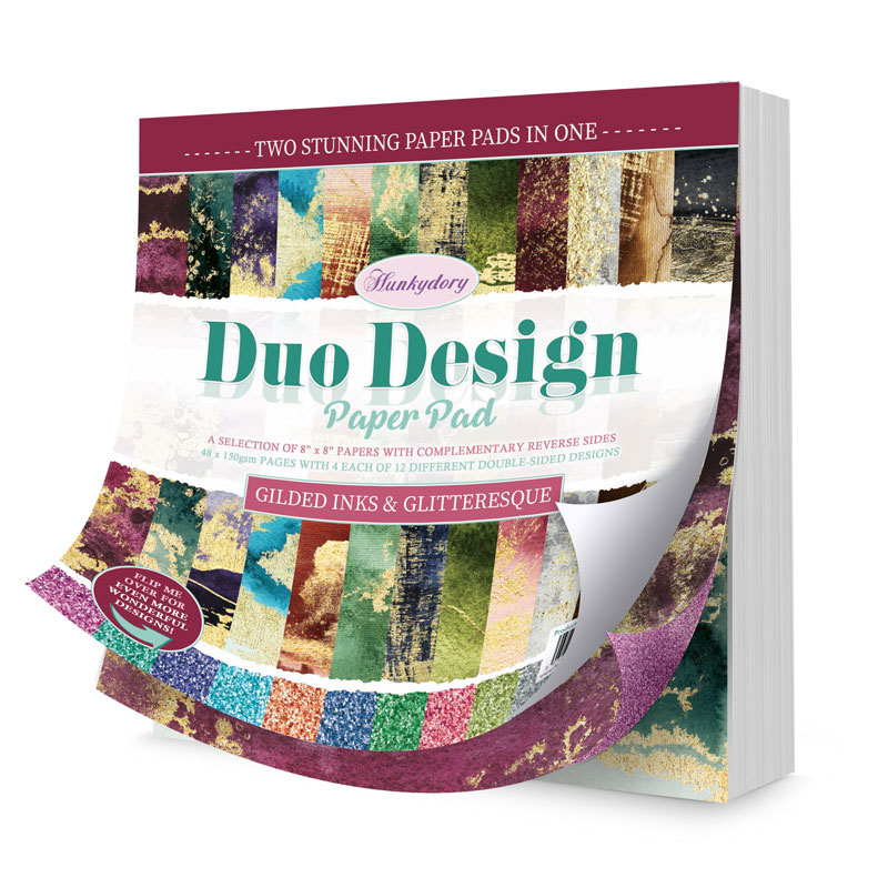 8x8 Duo Design Paper Pad - Hunkydory - Gilded Inks & Glitteresque (image for) 8x8 Duo Design Paper Pad - Hunkydory - Gilded Inks & Glitteresque
