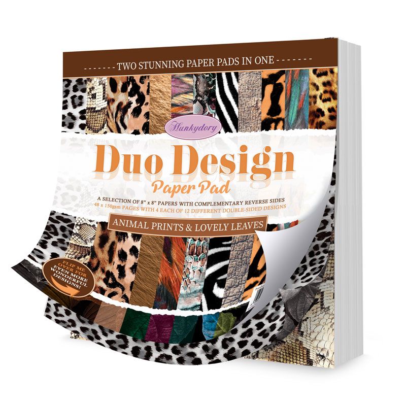 8x8 Duo Design Paper Pad - Animal Prints & Lovely Leaves