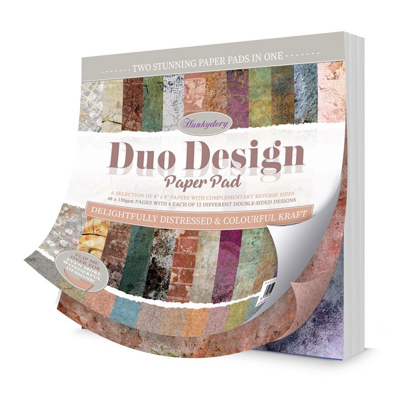 (image for) 8x8 Duo Design Paper Pad - Delightfully Distressed & Colourful Kraft