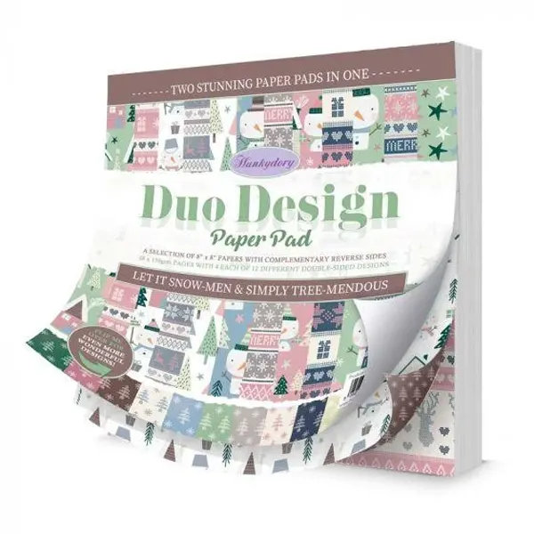 8x8 Duo Design Paper Pad - Hunkydory - Let It Snow-men & Simply Tree-mendous (image for) 8x8 Duo Design Paper Pad - Hunkydory - Let It Snow-men & Simply Tree-mendous