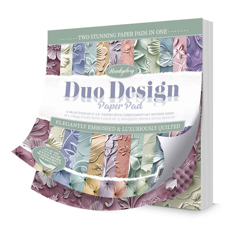 (image for) 8x8 Duo Design Paper Pad - Hunkydory - Elegantly Embossed & Luxuriously Quilted