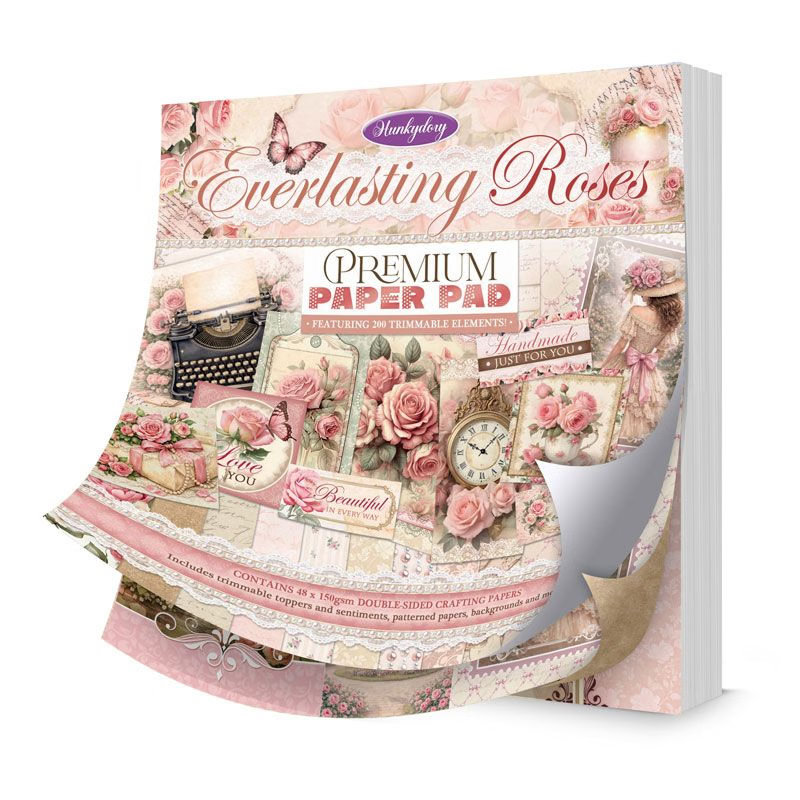 Premium Paper Pad - Hunkydory - Everlasting Roses (48 Sheets) (image for) Premium Paper Pad - Hunkydory - Everlasting Roses (48 Sheets)