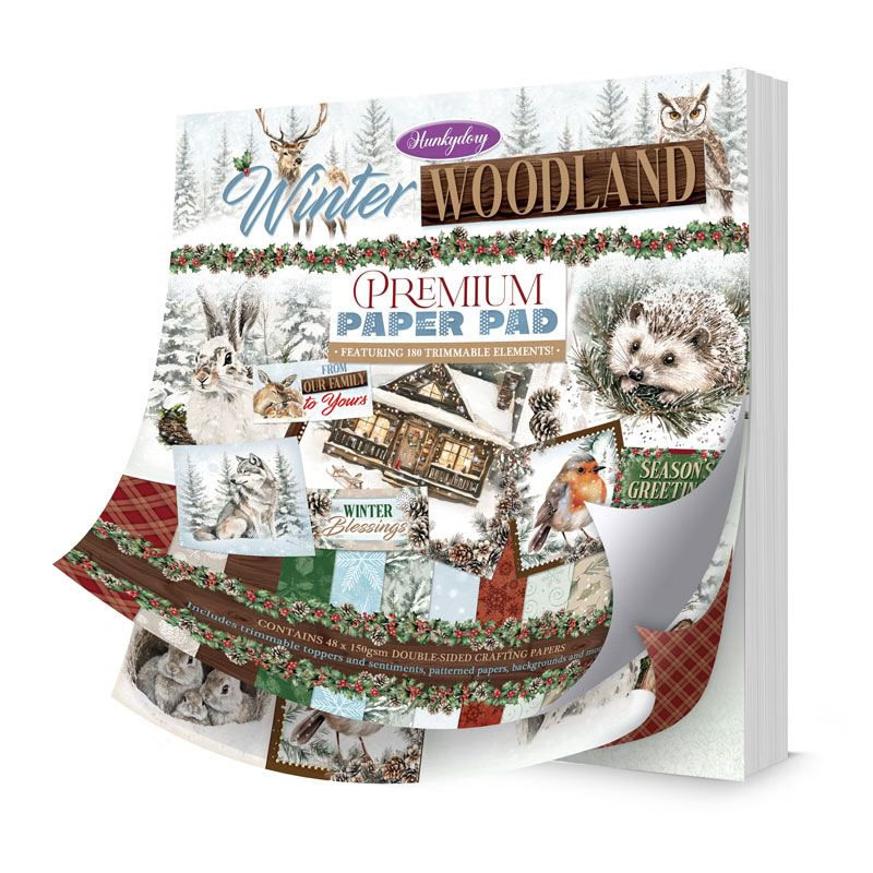 Premium Paper Pad - Hunkydory - Winter Woodland (48 Sheets) (image for) Premium Paper Pad - Hunkydory - Winter Woodland (48 Sheets)