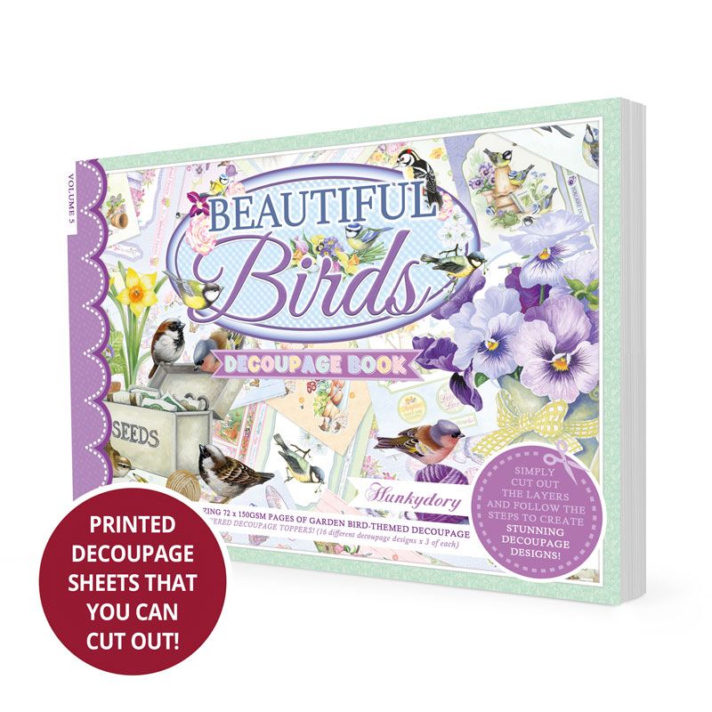 Hunkydory Decoupage Book - Beautiful Birds (72 Pages)