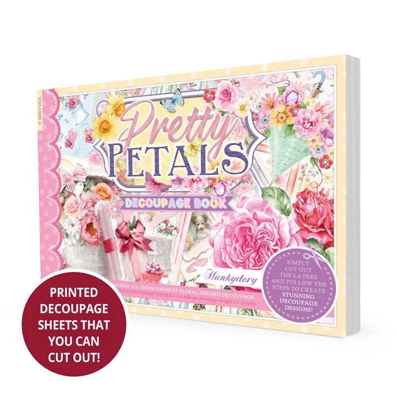 Hunkydory Decoupage Book - Pretty Petals (72 Pages)