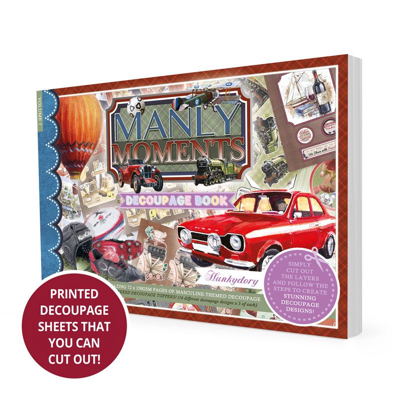 Hunkydory Decoupage Book - Manly Moments (72 Pages)