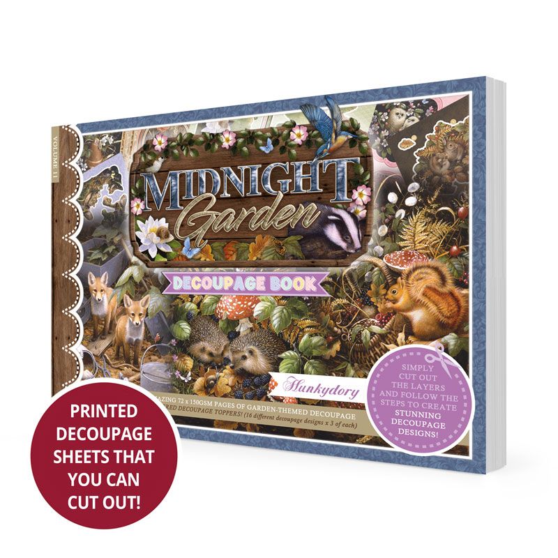 Hunkydory Decoupage Book - Midnight Garden (72 Pages)