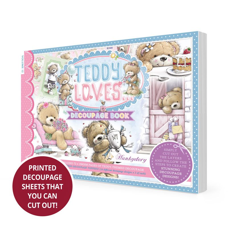 Hunkydory Decoupage Book - Teddy Loves (72 Pages)