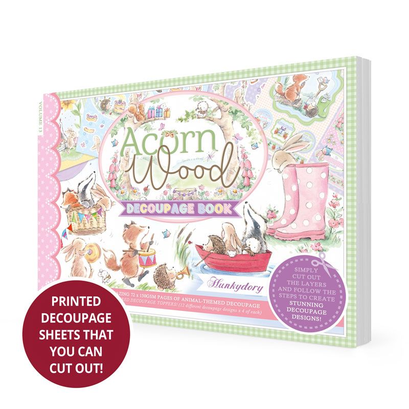 Hunkydory Decoupage Book - Acorn Wood (72 Pages)