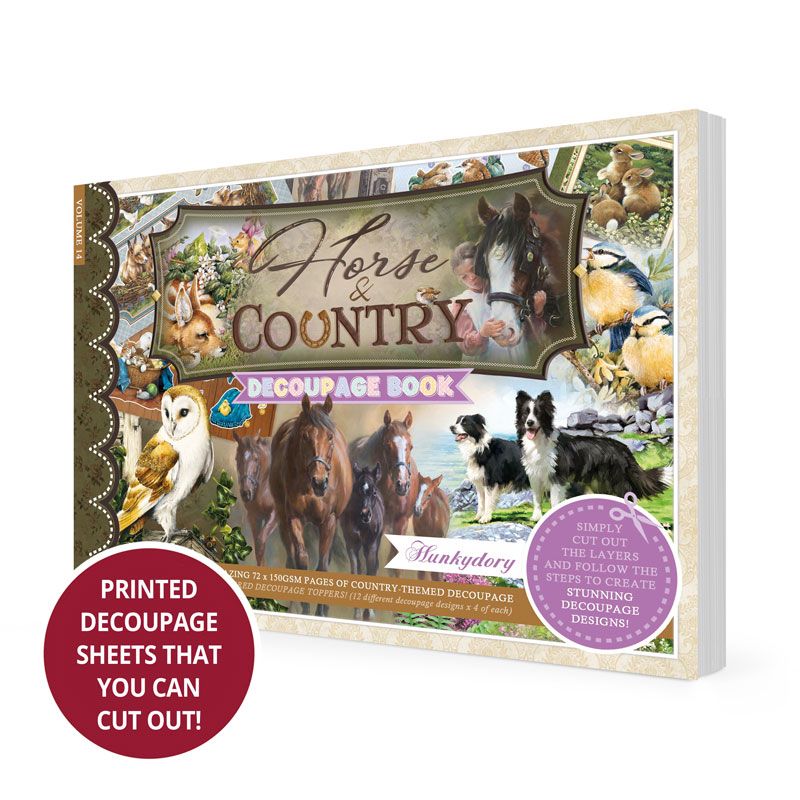 Hunkydory Decoupage Book - Horse & Country (72 Pages)