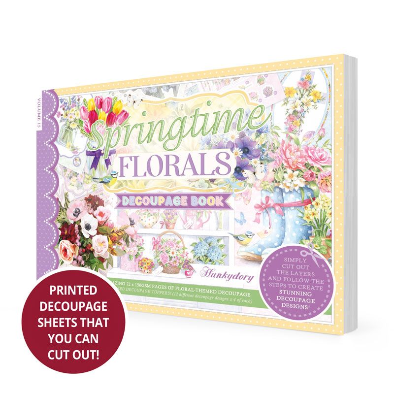 Hunkydory Decoupage Book - Springtime Florals (72 Pages)