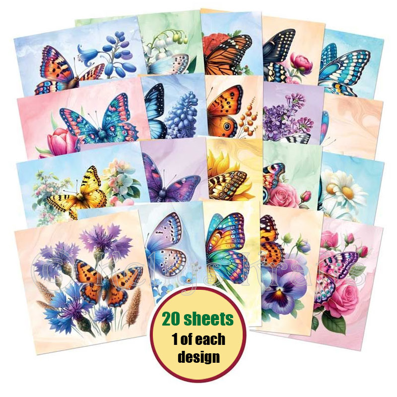 The Little Book Of Butterfly Blooms, 20 Sheets (LBS172) (image for) The Little Book Of Butterfly Blooms, 20 Sheets (LBS172)