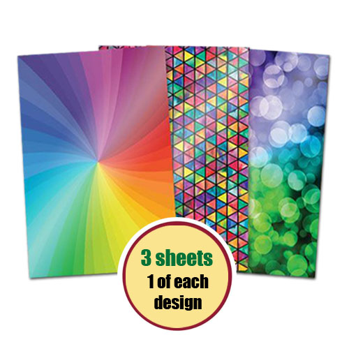 Patterned A4 Mirri Card, Kaleidoscope (Pack of 3 Sheets)