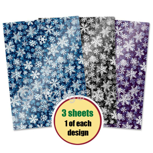 Patterned A4 Mirri Card, Snowstorm (Pack of 3 Sheets)