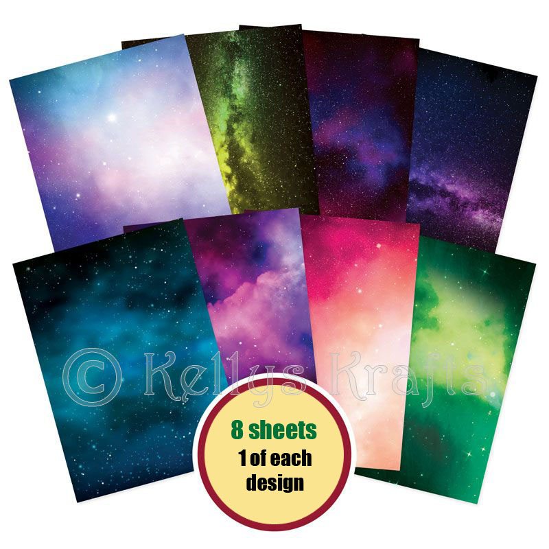 A4 Patterned Card - Galaxy Dreams Pack (8 Sheets)