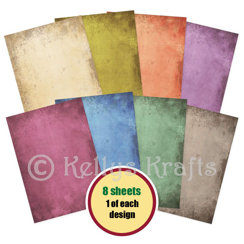 A4 Patterned Card - Gorgeous Grunge Pack (8 Sheets)