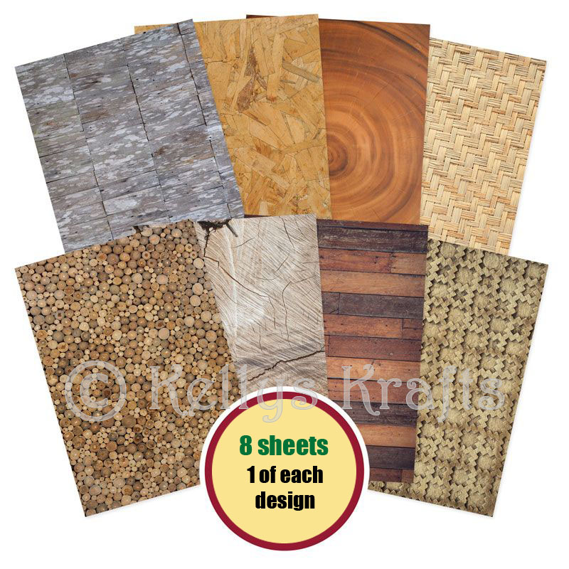 (image for) A4 Patterned Card - Wonderful Wood (8 Sheets)