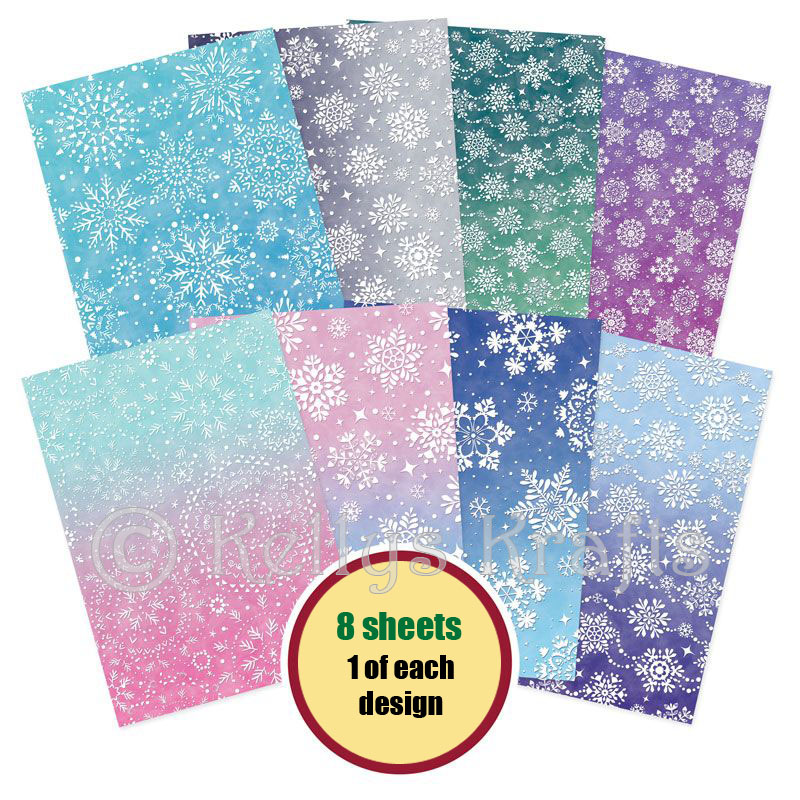 A4 Patterned Card - Let It Snow (8 Sheets)