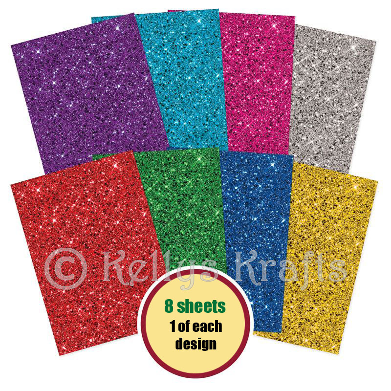 (image for) A4 Patterned Card - Festive Sparkle (8 Sheets)