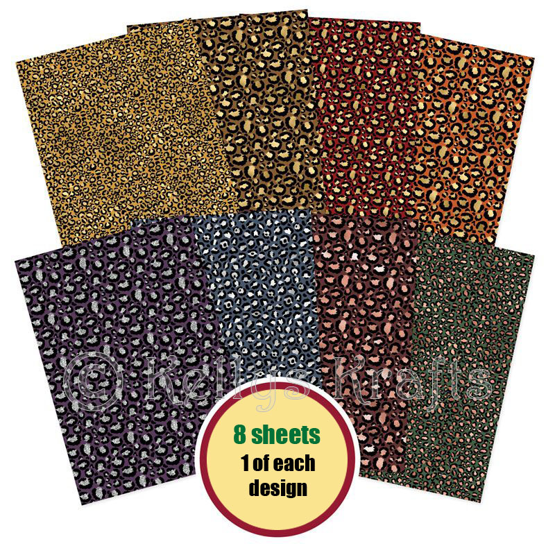 A4 Patterned Card - Luxurious Leopard Prints Pack (8 Sheets)