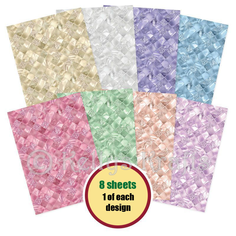 (image for) A4 Patterned Card - Diamond Shimmer (8 Sheets)