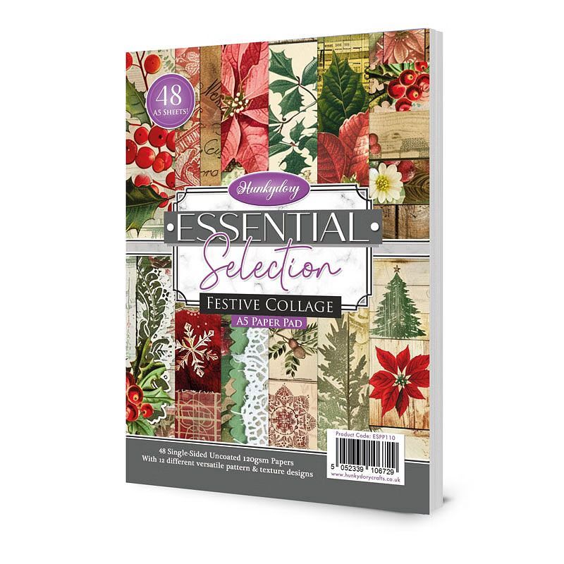 (image for) Essential Selection A5 Paper Pad - Festive Collage (48 Sheets)