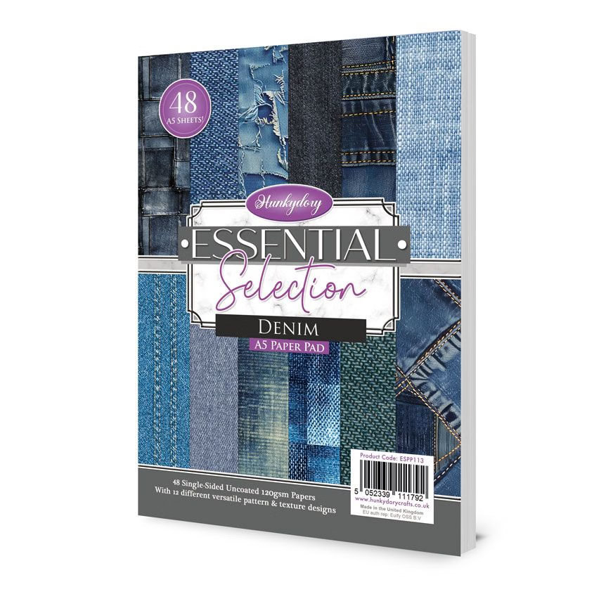 Hunkydory - Essential Selection A5 Paper Pad - Denim (48 Sheets) (image for) Hunkydory - Essential Selection A5 Paper Pad - Denim (48 Sheets)