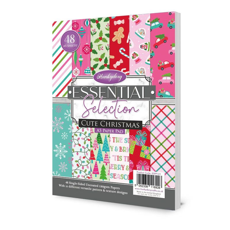 (image for) Hunkydory - Essential Selection A5 Paper Pad - Cute Christmas (48 Sheets)