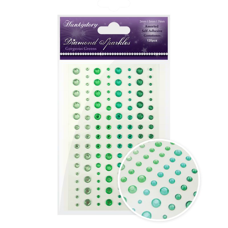 Diamond Sparkles Gemstones, Gorgeous Greens (120 Pieces)
