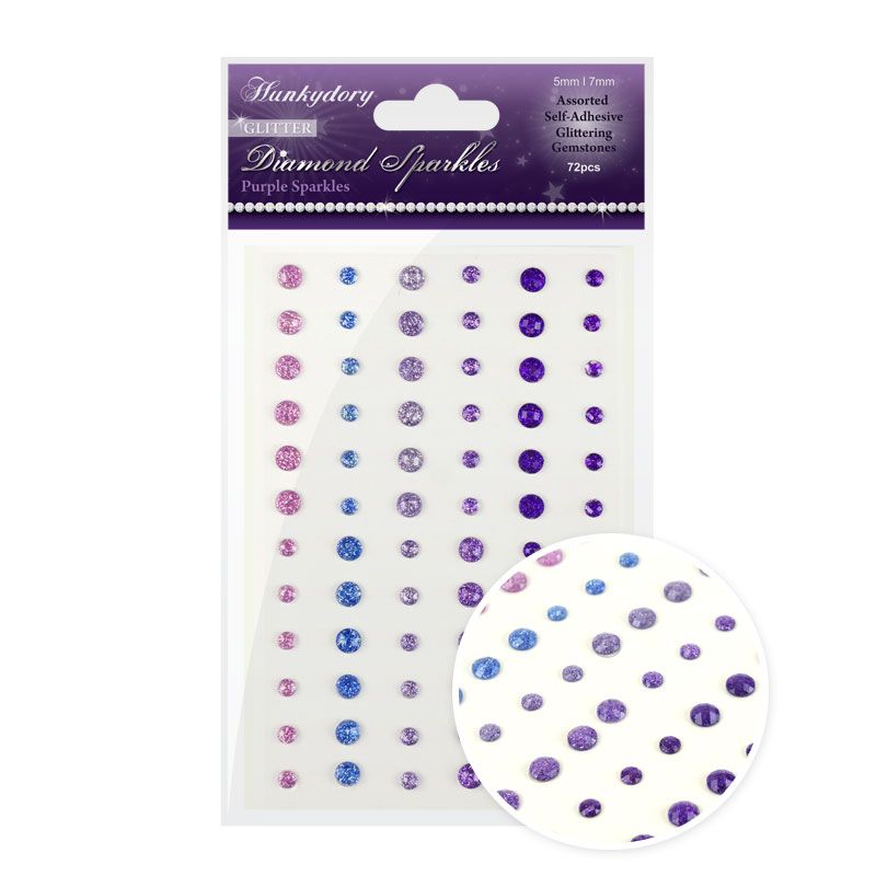 Diamond Sparkles Glitter Gemstones, Purple (72 Pieces)