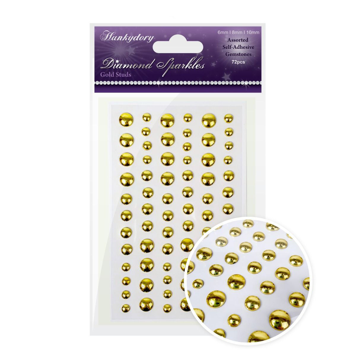 Diamond Sparkles Gemstone Studs, Gold Studs (72 Pieces) (image for) Diamond Sparkles Gemstone Studs, Gold Studs (72 Pieces)